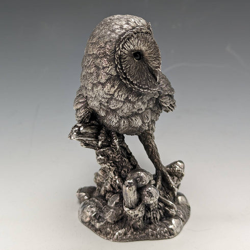 UK Country Artists Owl Sterling Silver Sculpture Figurine